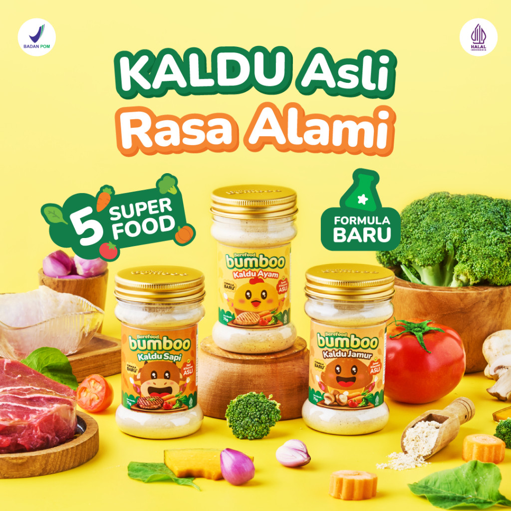 

New BUMBOO Kaldu Asli - Kaldu Anak - No MSG - Tanpa Gula & Garam - Bahan Alami - Tambahan Sayur AsliPremium