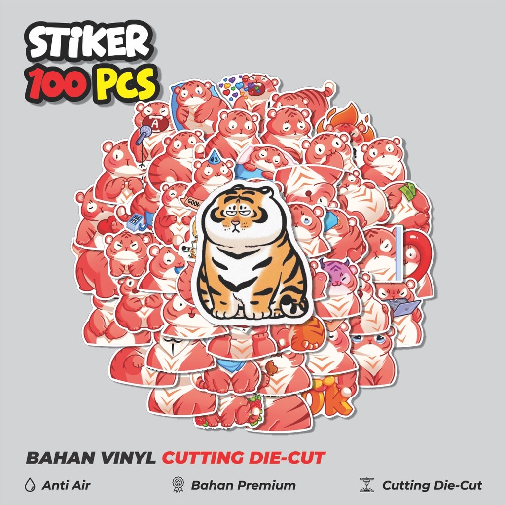 

Terbaru! 50 pcs Stiker Cute Animal Harimau Roulette Dekorasi Lucu Kreatif untuk Notebook, Skateboard, HP