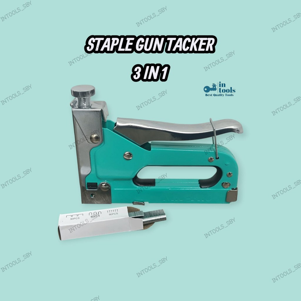 

Staple Gun Tacker NRT-PRO Stapler Staples 3IN1 4-14mm Alat Staples Tembak Kertas Kayu Jok Motor Steples Hekter Stapler Tembak Guntacker