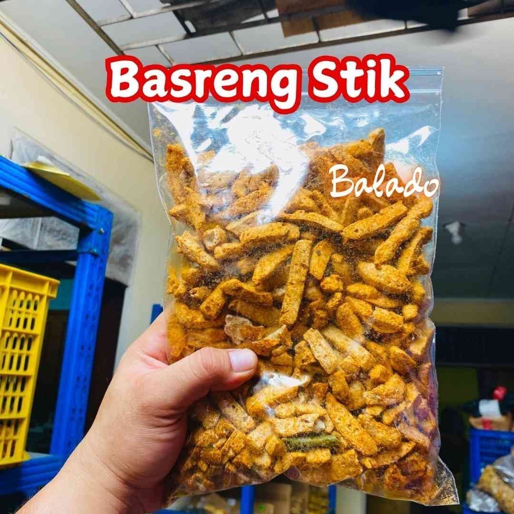 

1 kg Keripik Basreng Bandung Rasa Balado BASRENG BANDUNG RASA KEJU /BASRENG STIK KEJU KEMASAN