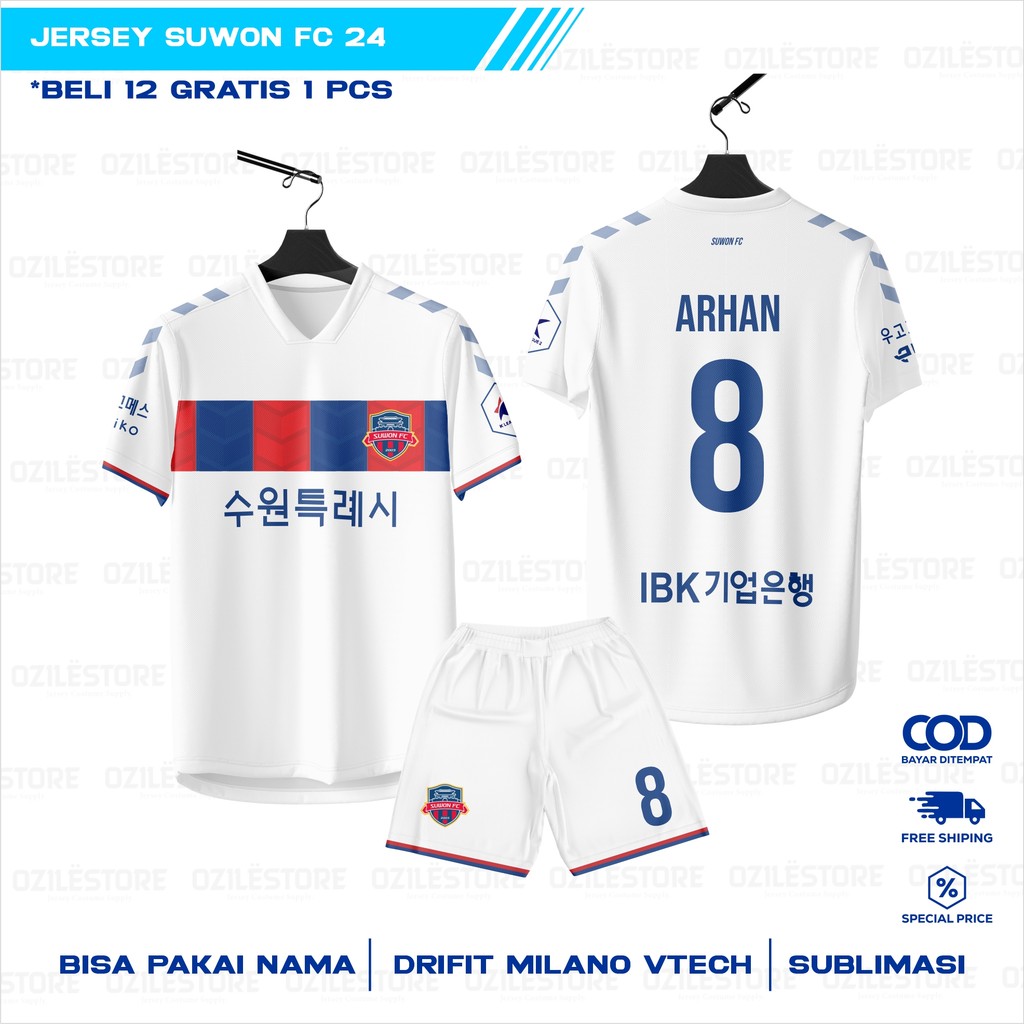 Jersey Suwon Fc Terbaru Gratis Pasang Nama dan Nomor Punggung