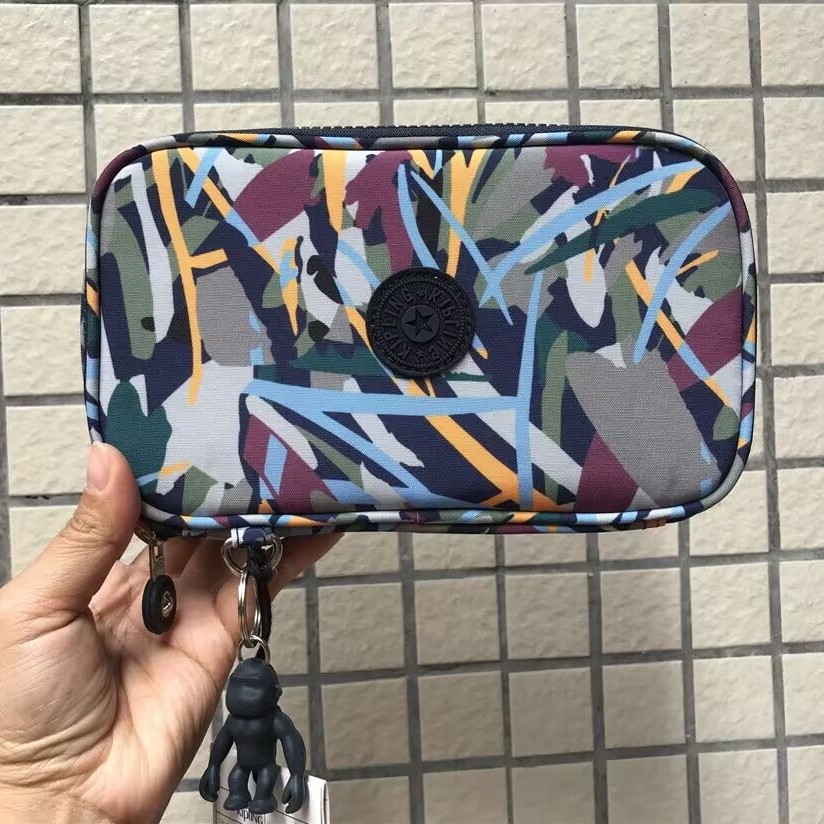 

Kipling KI3707 Student Pencil Case New Style Fabric Large Capacity Stationery Box Storage Bag Portable Zero Wallet Phones Bag