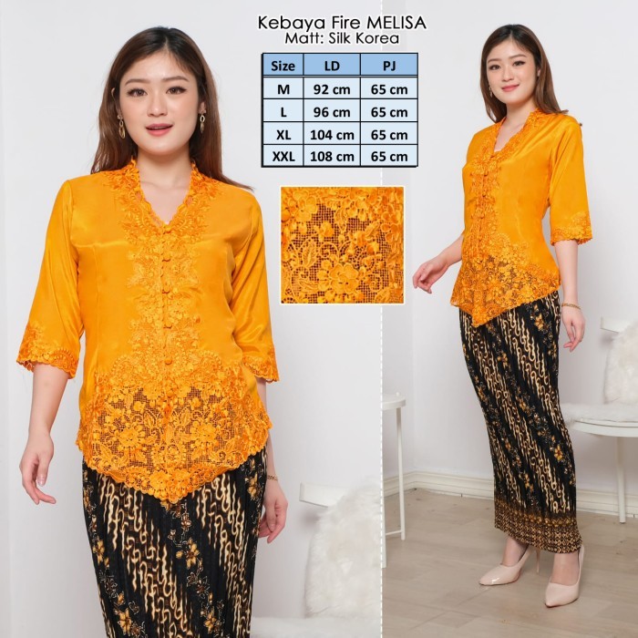 ✨LARIS✨ -Atasan Kebaya Bordir Modern Elegan Mewah|Kebaya Acara Kondangan Jumbo - Mustard, M