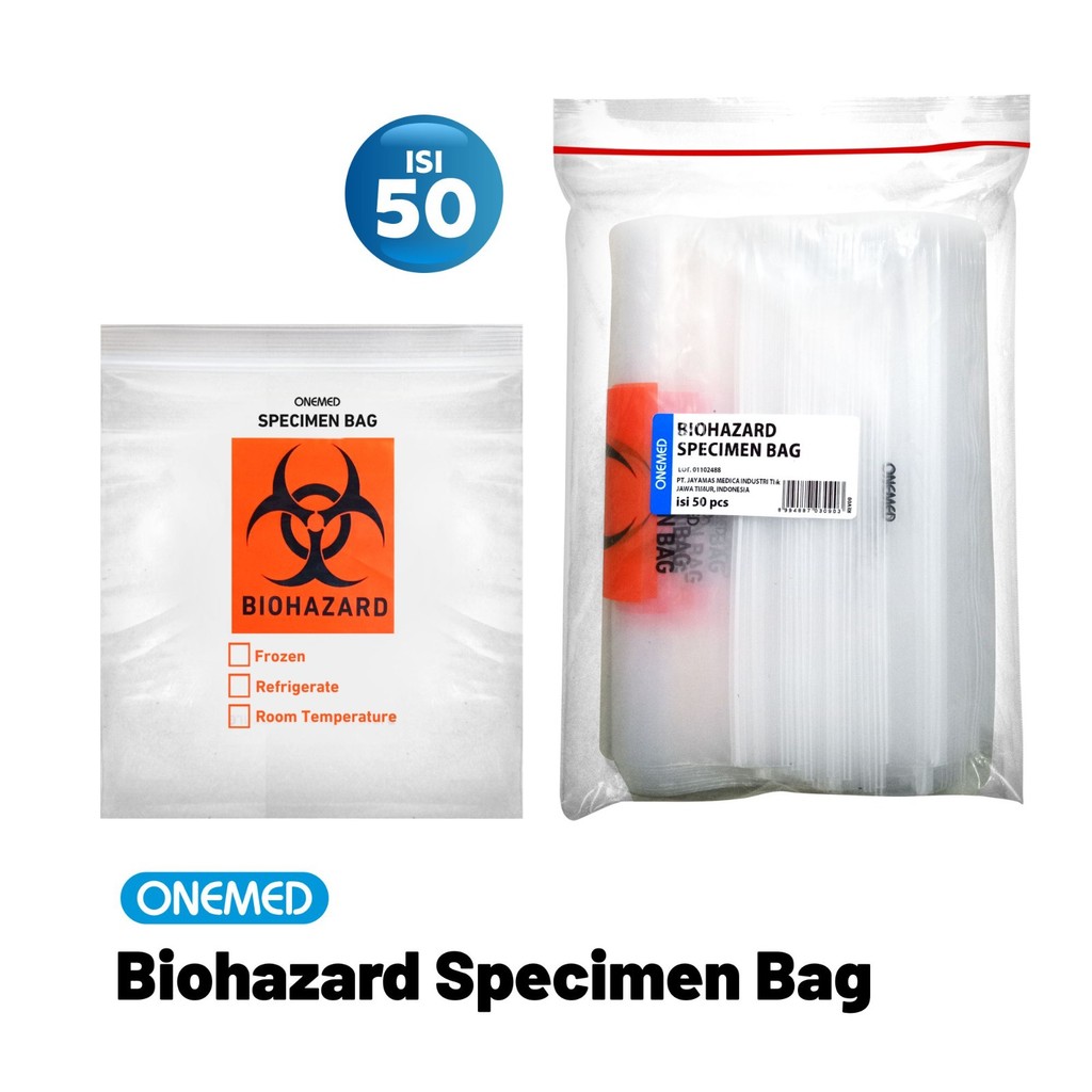 ONEMED Kantong Biohazard Specimen Bag Isi 50 Pcs