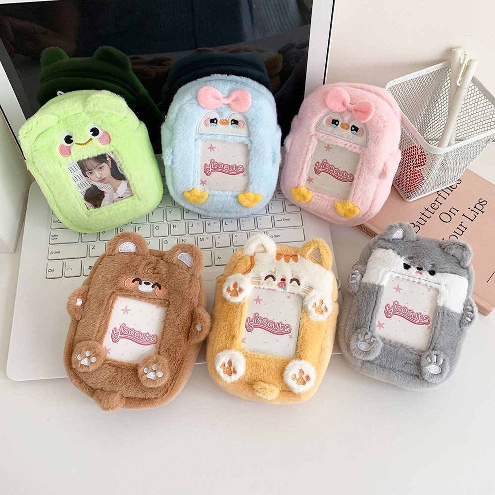 

Card Holder Photocard Card Cartoon Cute Card Holder Keychain Gantungan Kunci Animal Plush Card Holder