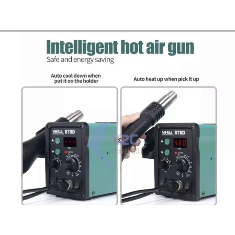 Blower / Solder Uap YIHUA 878D 2in1 / Alat Servis Hp