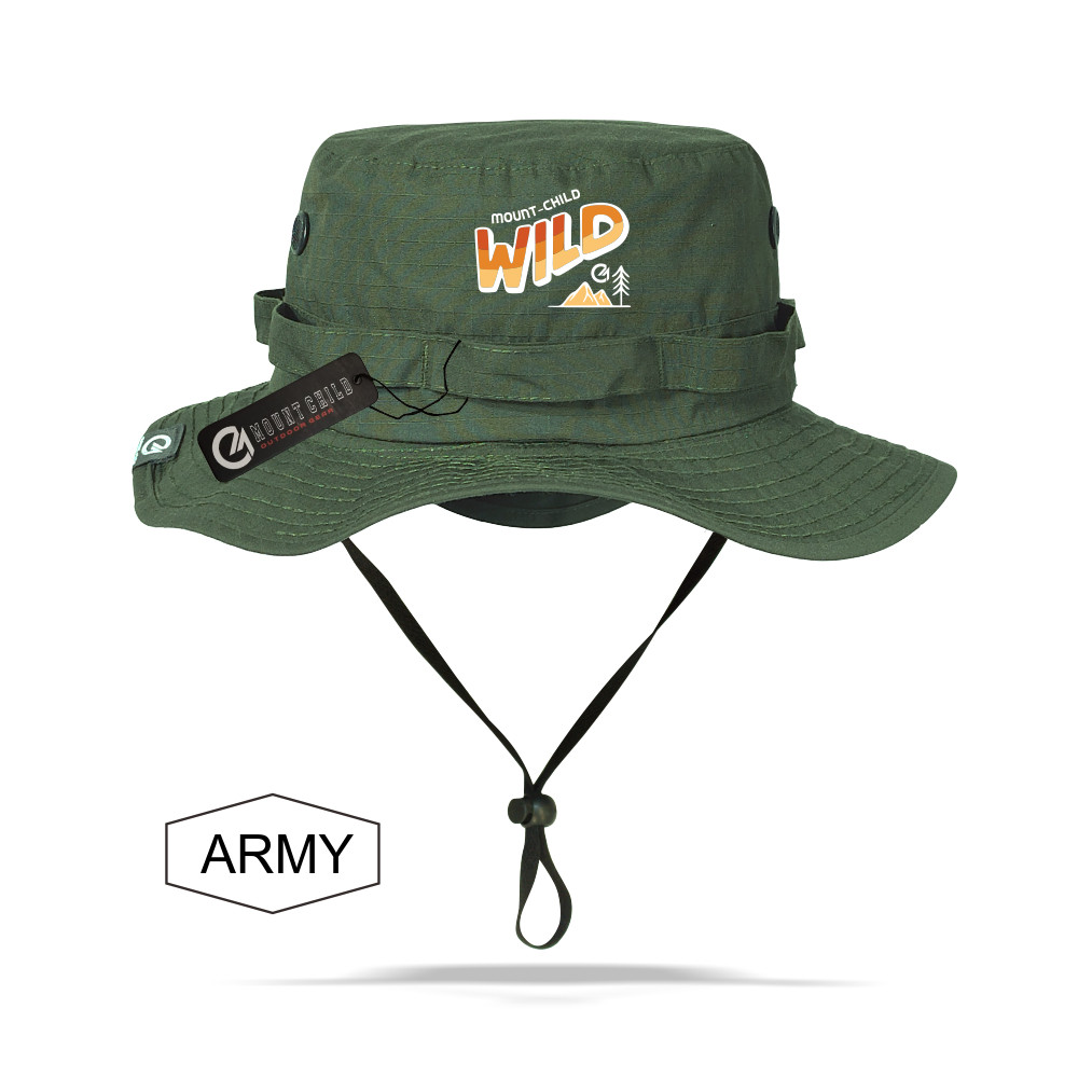 Topi Rimba Hiking camping jungle hat Gunung Hutan Rimba Hat Pria Wanita dewasa premium tebal origina