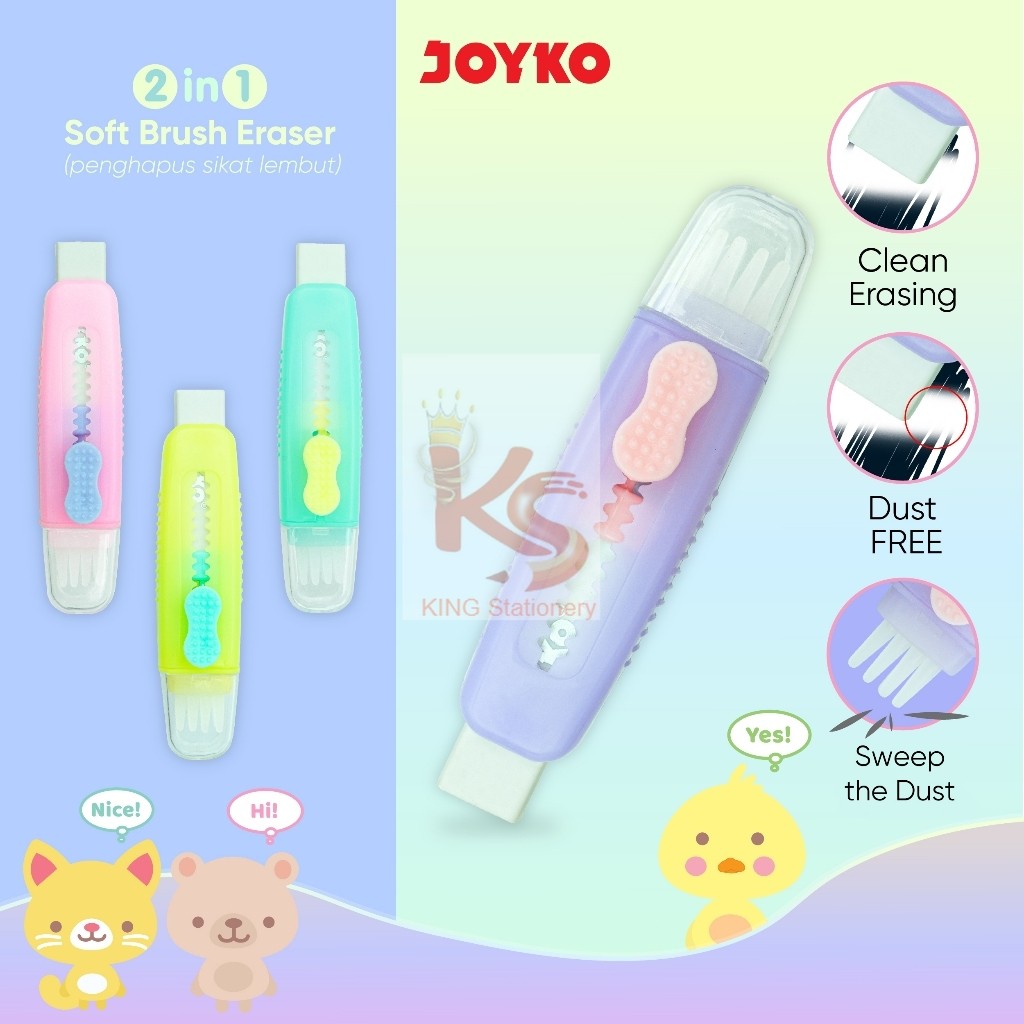

(KS) Fancy Penghapus 2 In 1 Soft Brush Eraser / Eraser Pencil Joyko ER-145