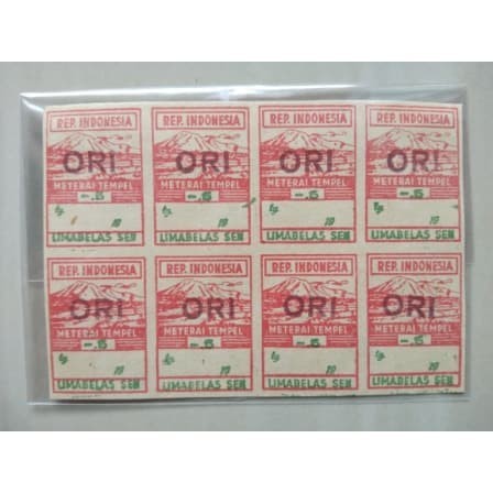 

Perangko Tempel Revolusi Rep Indonesia Overprint ORI Limabelas Sen - 1