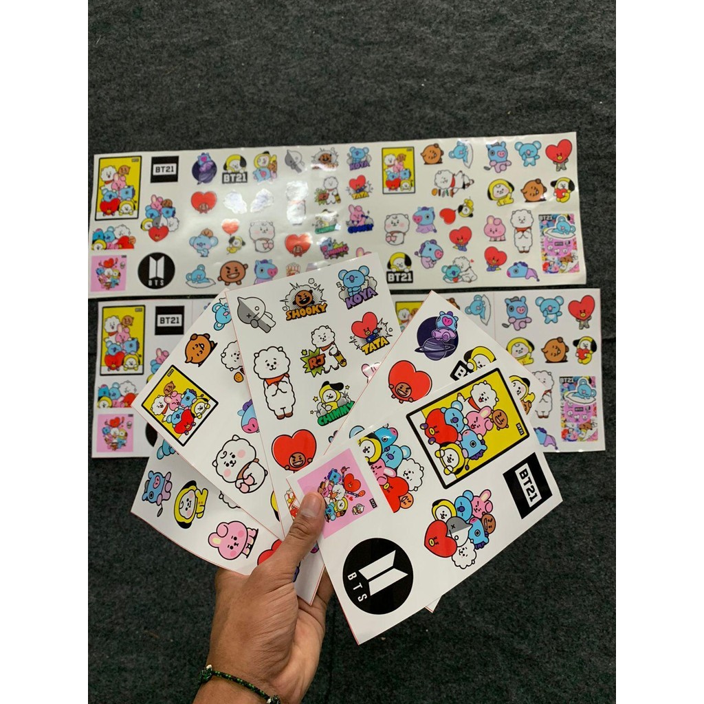 

55 PCS STICKER BT21 BTS ANTI AIR UNTUK LAPTOP CASE TUMBLER KOPER HP STIKER BTS Book Paper Stationery