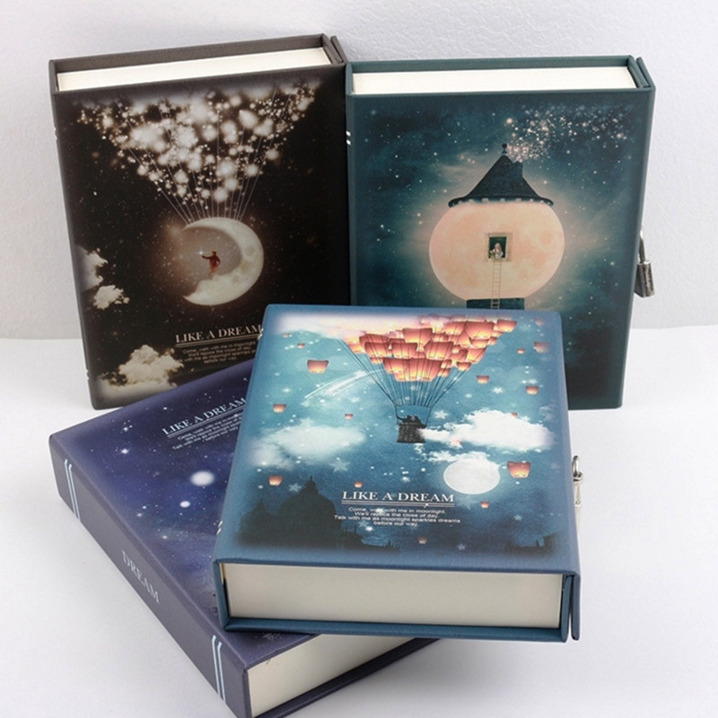 

Creative like a dream Diary with Lock Colorful Pages Notebook Cute Functional Planner Dairy Journal Stationery Gift Box Package