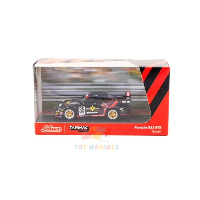 Diecast Schuco X Tarmac Works 1/64 Porsche 911 GT2 Taisan Starcard #35