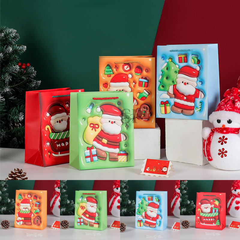 

Paper Bag Christmas Motif 3D Cute / Goodie Bag Natal / Tas Hampers Natal
