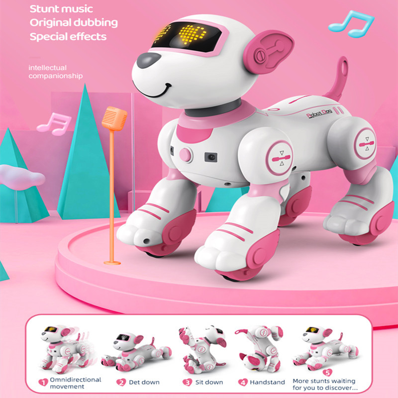 RC Robot Electronic Dog Robot Dog Stunt Walking Dancing Toy Intelligent Tou  Remote Control Electric