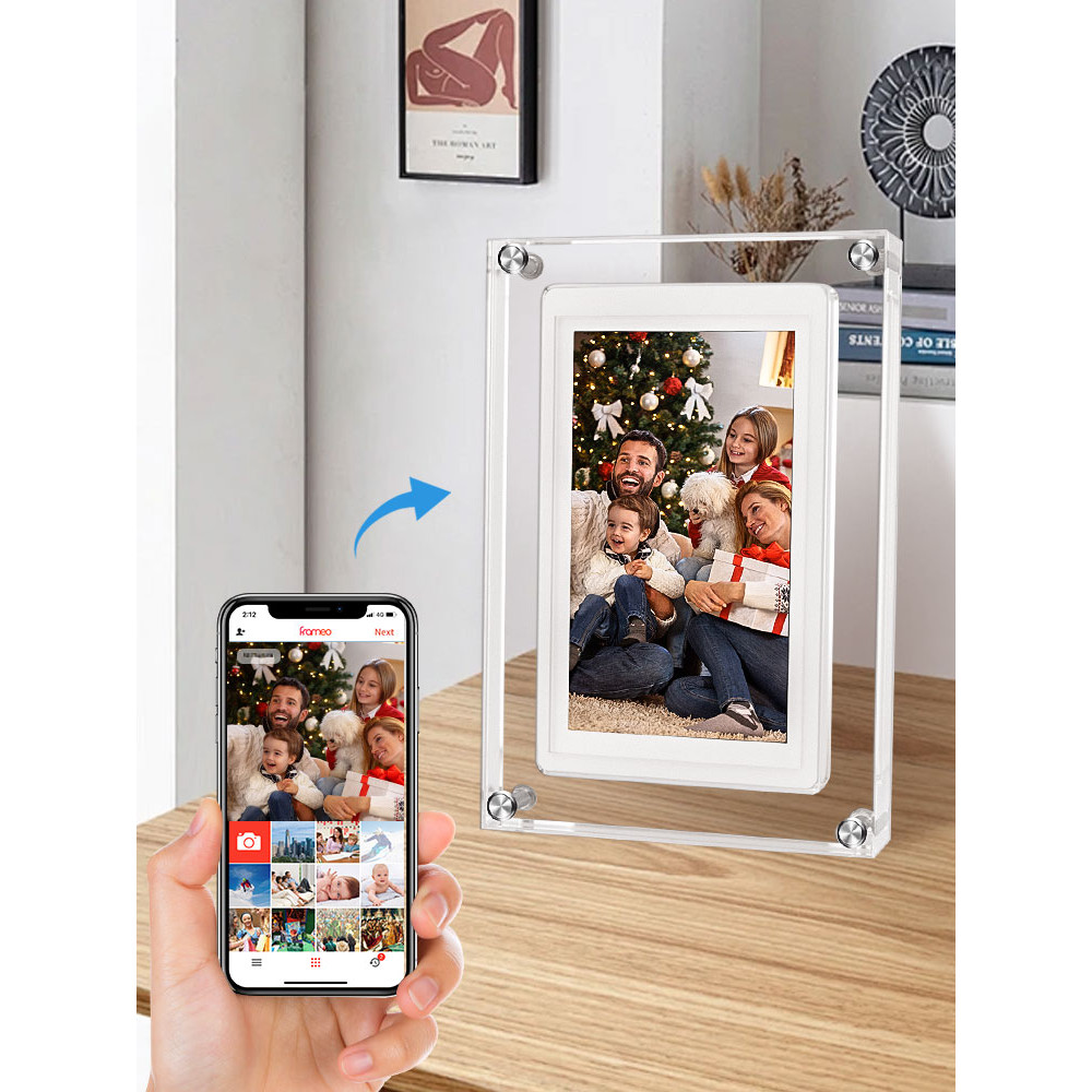 

Frameo 5 Inch WiFi Digital Picture Frame 1280 * 720 IPS HD Cloud Smart Digital Photo Frame,32GB Storage USB Auto Rotation