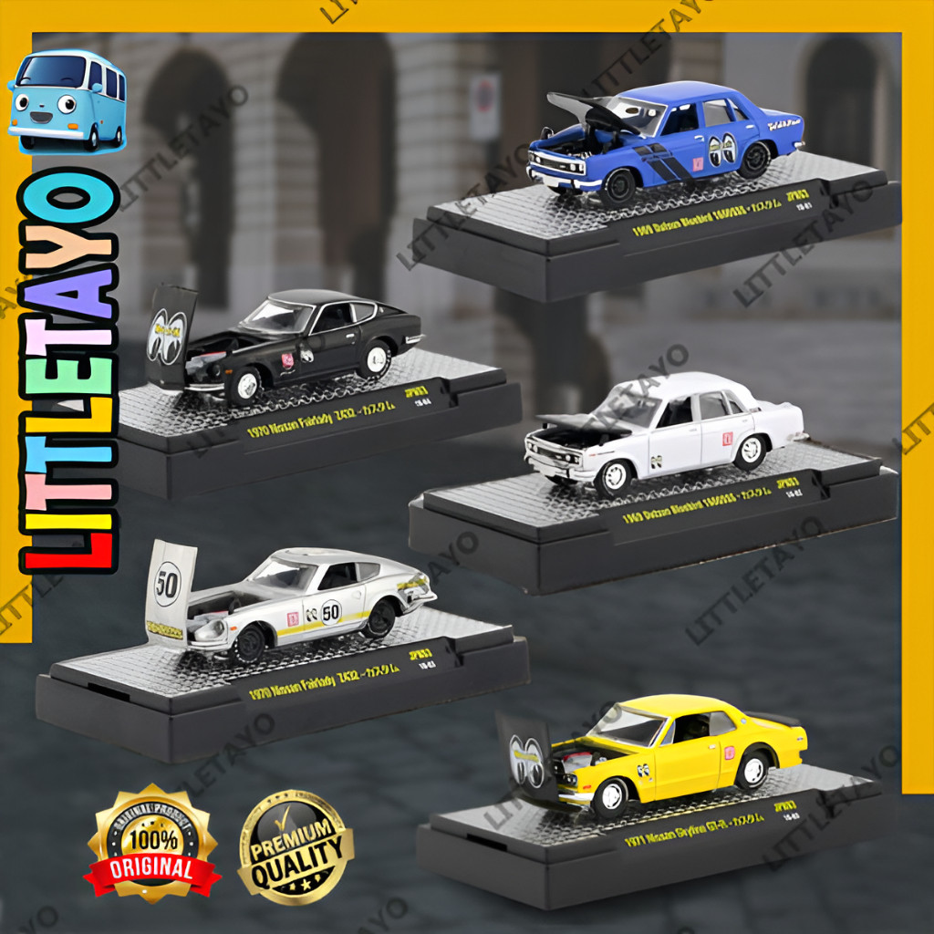M2 Machines Mooneyes Series 1971 Nissan Skyline GT-R 1970 Nissan Fairlady Z432 1969 Datsun Bluebird
