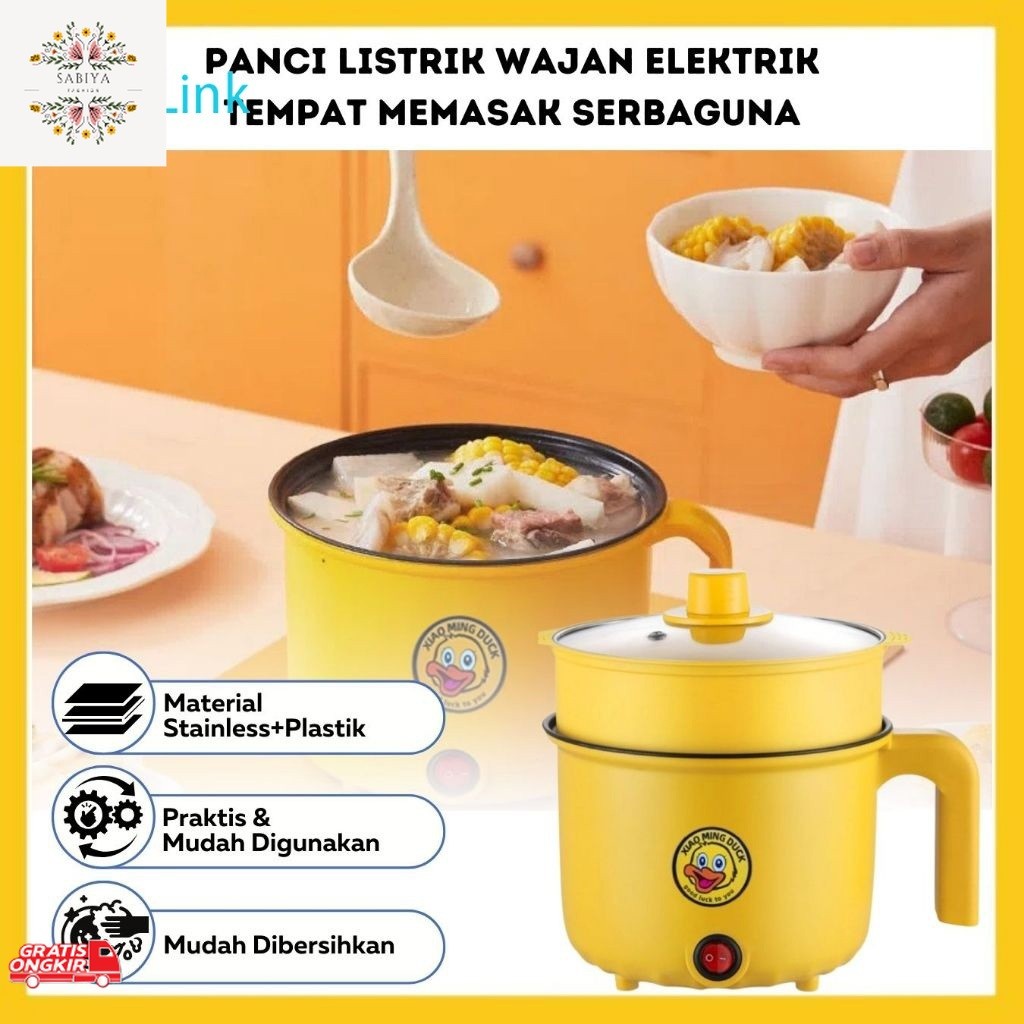 Alat Masak / Panci Listrik 450W panci kukus/panci listrik multifungsi 3 in 1/panci listrik serbaguna