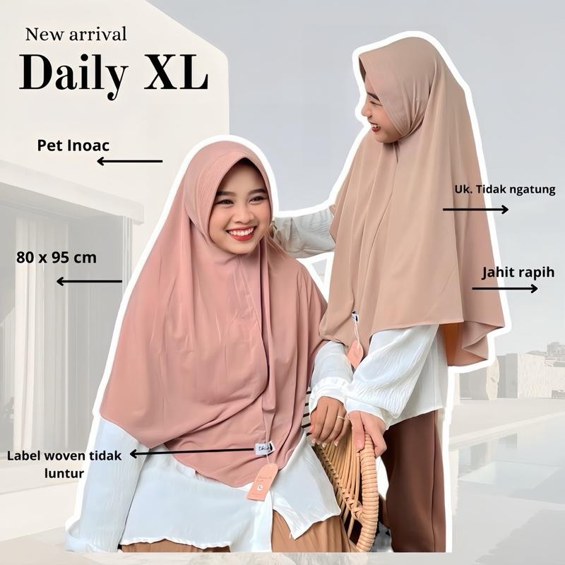 Dhinda Hijab- Bergo Daily Size XL [ Produk Lokal {