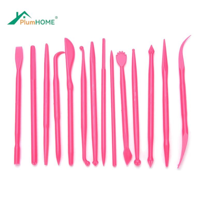 

14 Pcs Plastic Sugar Turning Clay Soft Pottery Plastic Knife And Brush Brushes DIY Kit Tools Mini Sugar Turning Sculpture Tools
