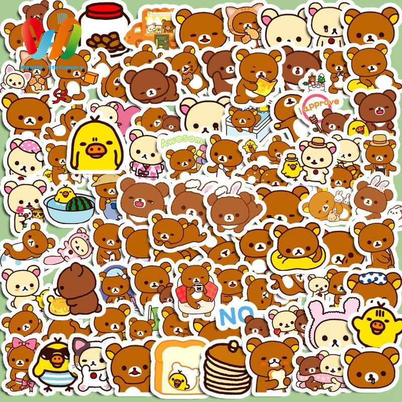 

100pcs stiker Beruang Mudah yang Lucu DIY untuk Komputer, Washi, Scrapbooking, Laptop, Alat Tulis, Seni, dan Kerajinan.