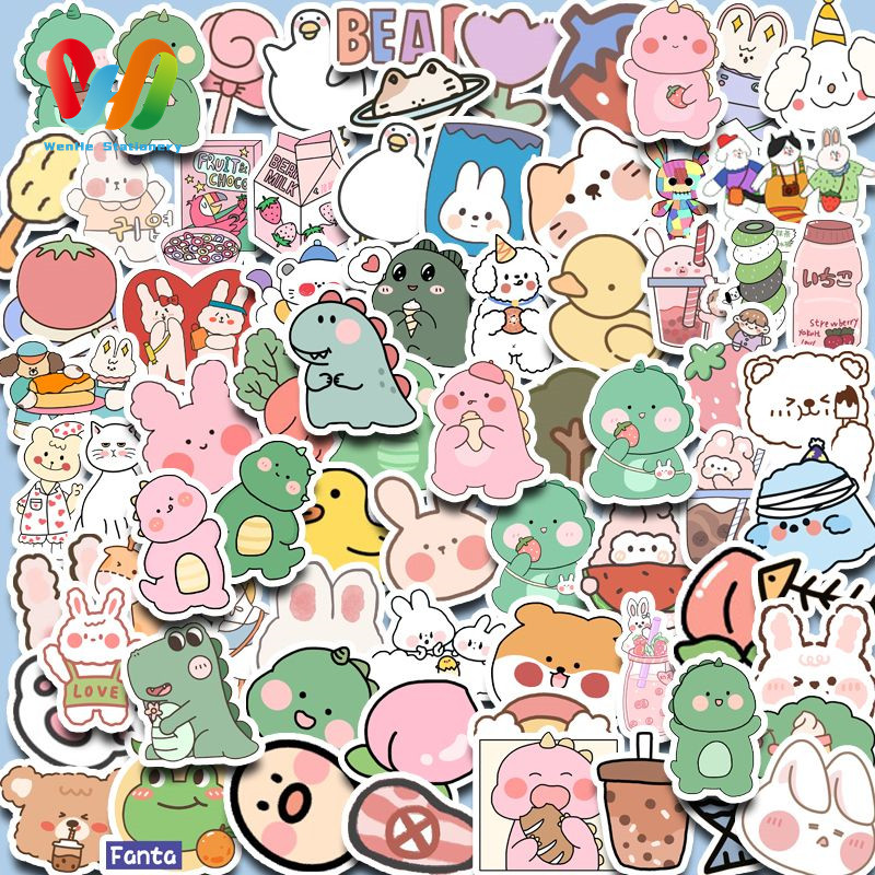 

90pcs stiker Beruang Melon Hami yang Lucu DIY untuk komputer, washi, scrapbooking, laptop, alat tulis, seni, dan kerajinan.