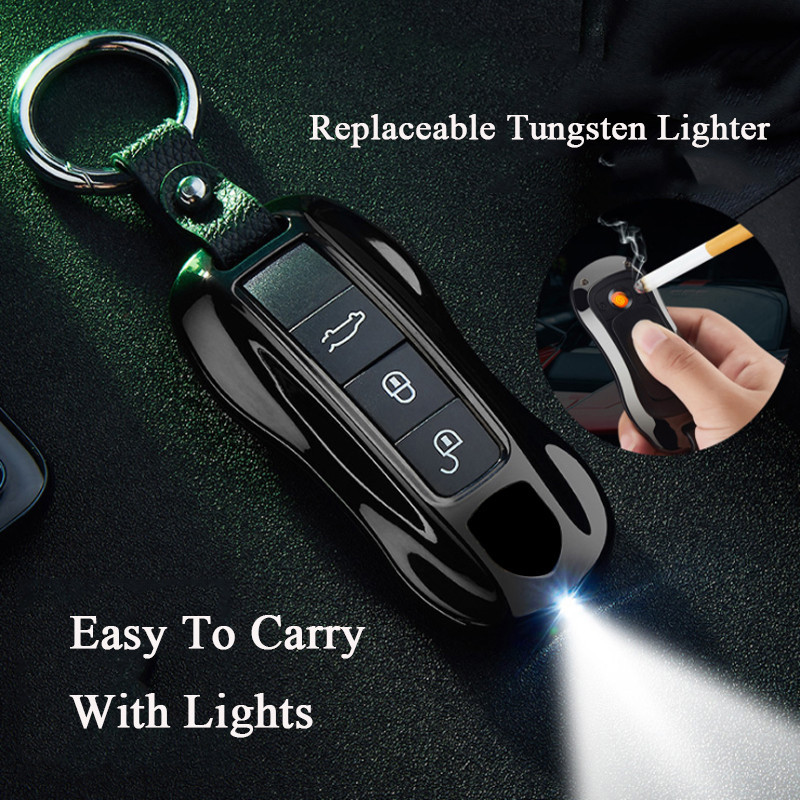 Korek api unik keren - Lighter Kreatif Keren Tahan Air Kunci Mobil Lucu Keychain Lighter Merokok Aks