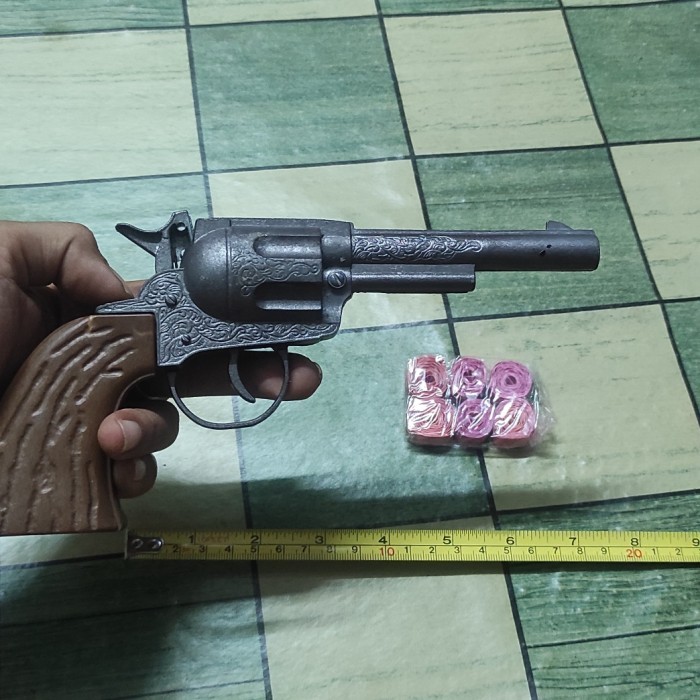 Mainan diecast metal pistol doblis dompis kertas bentol MINUS jadul