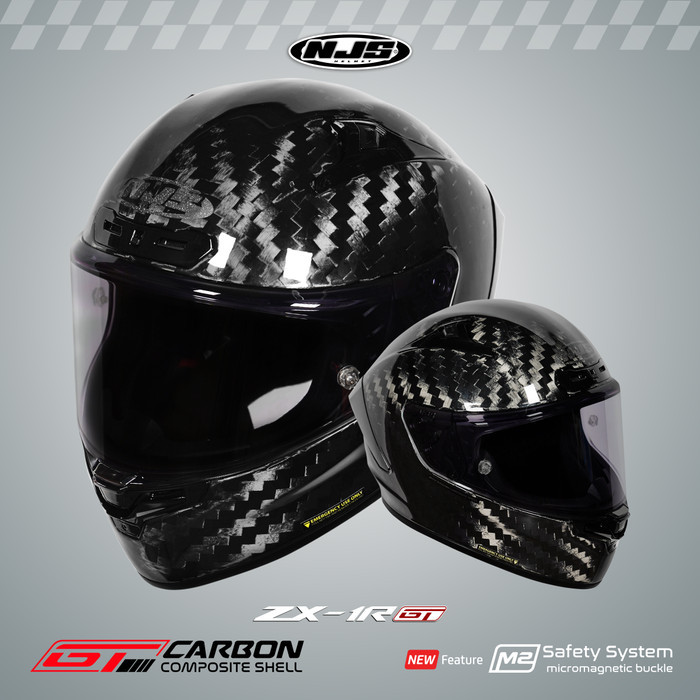 NJS ZX-1R GT Carbon Bigtow Gloss/Doff - Helm Full Face (FREE PINLOCK) - Helm Full Face | NJS GT | Gt