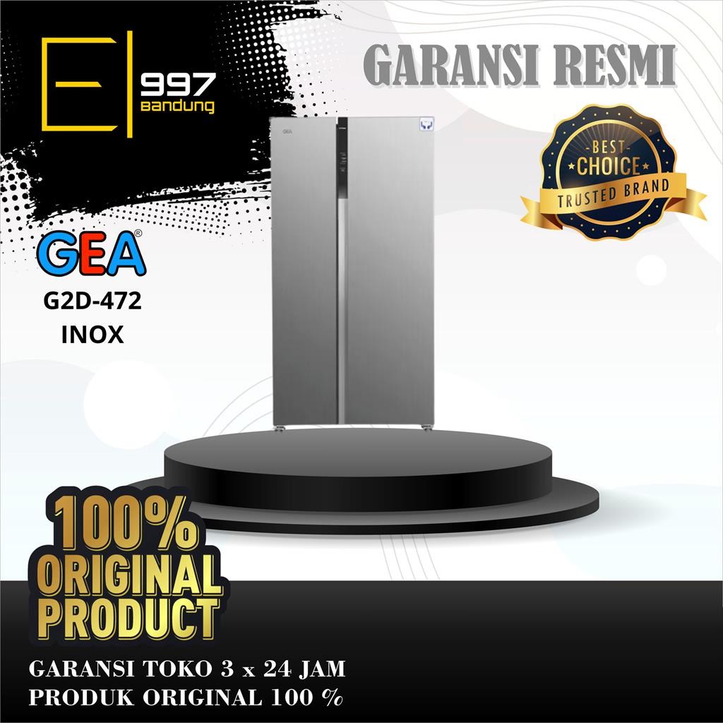 GEA KULKAS G2D-472 / G2D472 / G2D 472 INOX , SIDE BY SIDE GARANSI RESMI