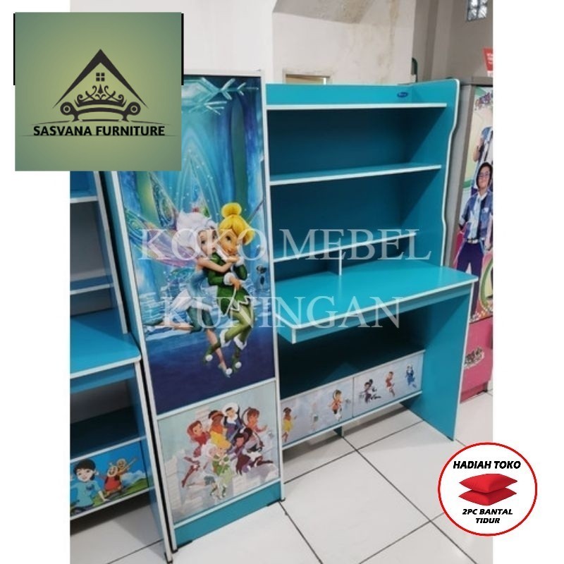 (FREE BANTAL TIDUR) Meja Belajar / Meja Belajar G-Star Olympic / Meja Putih Moder SASVANA FURNITURE