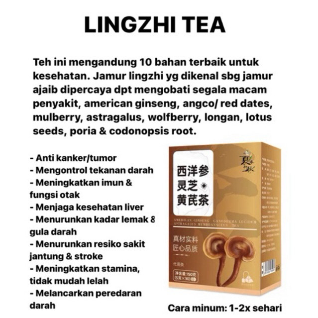 

LINGZHI TEH HONGKONG teh celup 30 bags teh kesehatan pria Teh Herbal Tensan untuk Hipertensi