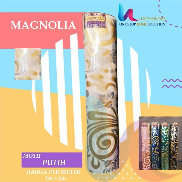 Plat Pagar Fiber Plastik Penutup Pagar Magnolia Motif - Putih
