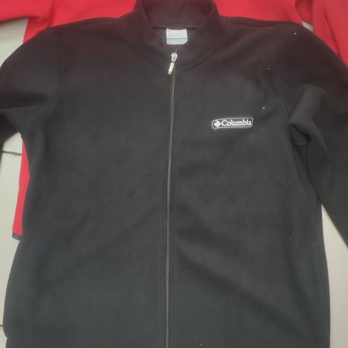 Sweater Jaket Columbia Polar Pria - Merah, L