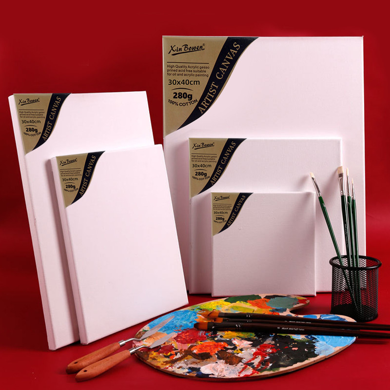

Oil Canvas Easel White Frame Cotton Drawing Board Various Sizes Suitable For Gouache,Acrylic Painting,Graffiti DIY Art Supplies