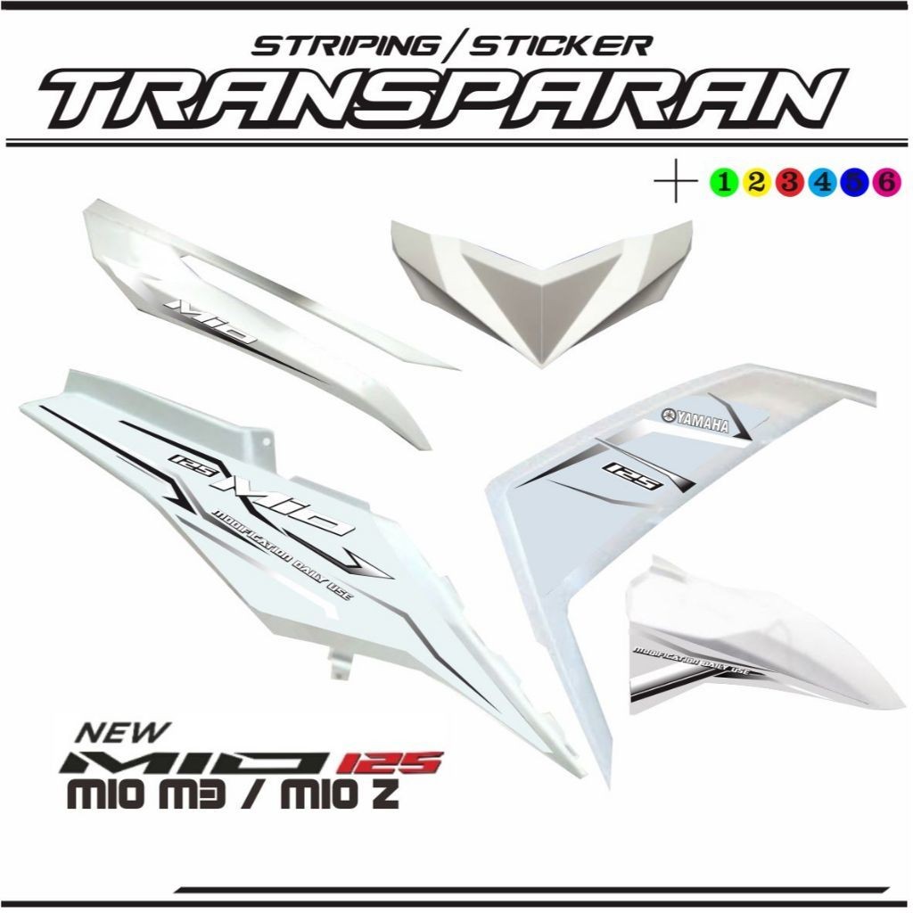 STIKER TRANSPARAN UV / STRIPING TRANSPARAN MIO M3/MIO Z STIKER MOTOR MIO 125 STRIPING MIO M3 125 TER