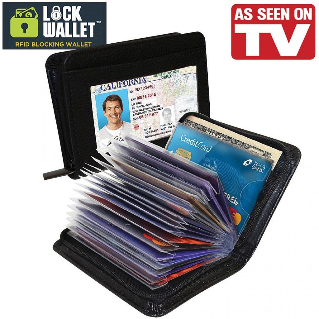 Dompet Kartu Kredit Anti RFID Lock Wallet Dompet Kartu Dompet Kulit Pria Wanita Premium Secure RFID 