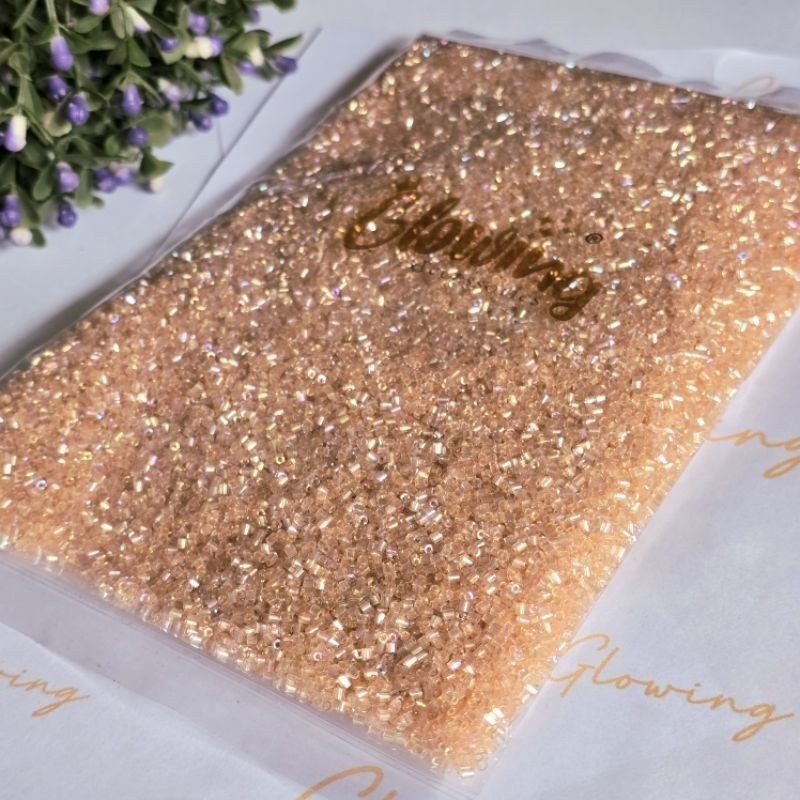 10 gram -PEACH #539 MOTE PAYET JEPANG ( payet pasir, bambu patah, payet bambu, bambu ulir dll)