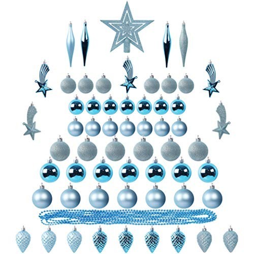 

Blissun Christmas Ball Ornaments, 60ct Christmas Ornaments, Blue