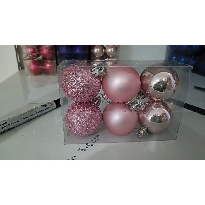

Bola Ornament Natal Ori M 3,5 cm - Soft Pink