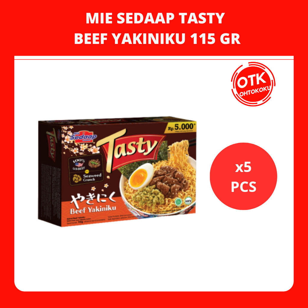 

SEDAAP TASTY Mie Instan Beef Yakiniku Bag 115GR X5pcs