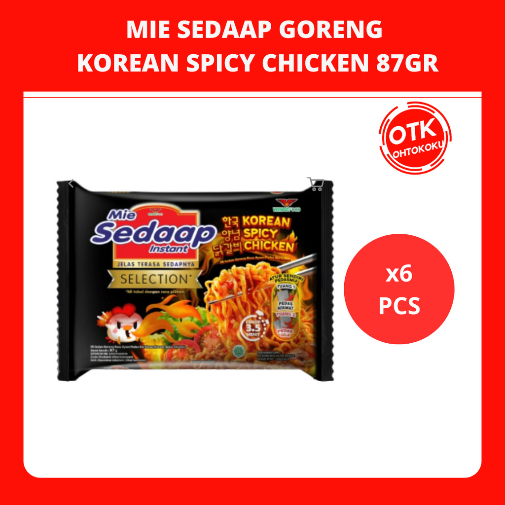 

SEDAAP Mie Instan Korean Spicy Chicken 87 GR X 6 Bag