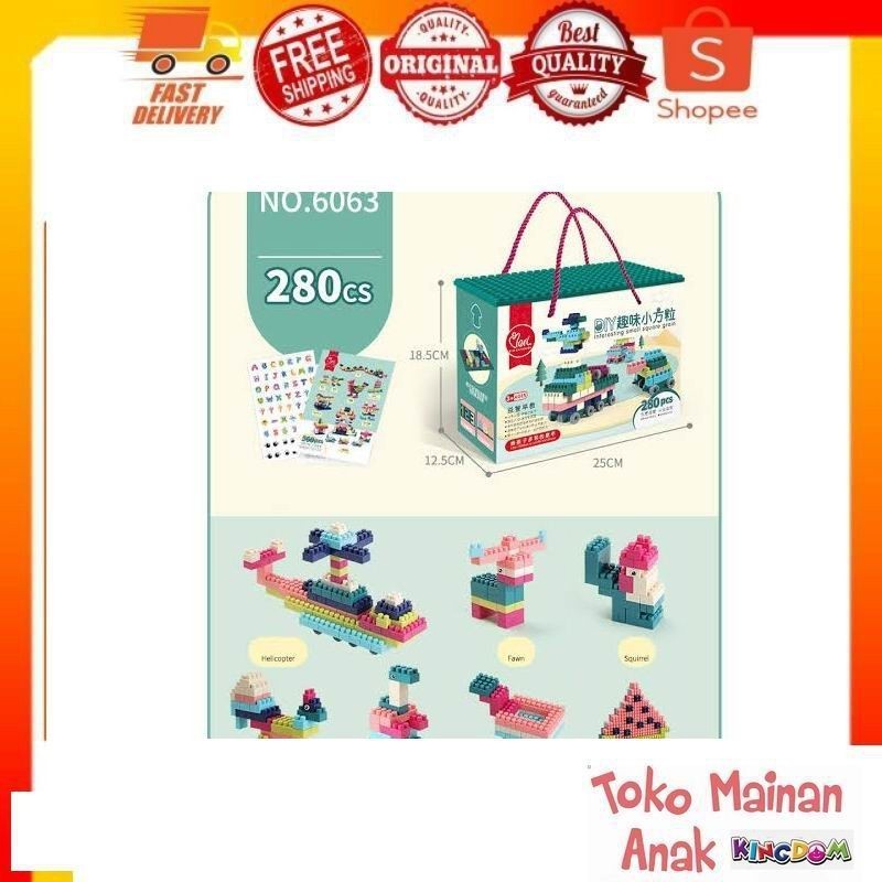 Mainan Lego Brick Edukasi Blocks Bricks 280 pcs murah