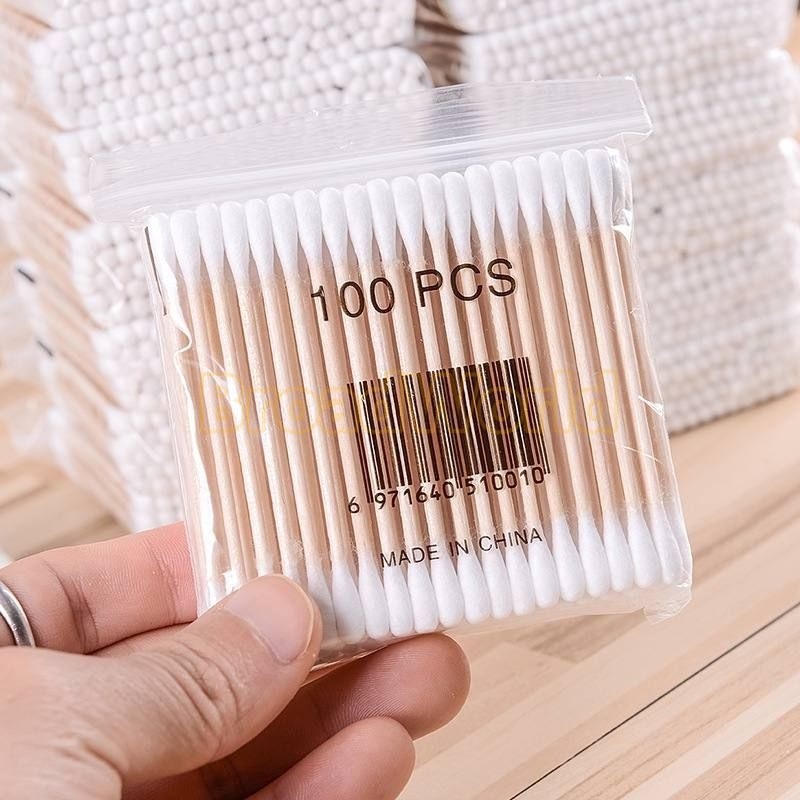 (PGS) 100 pcs Cotton Buds Bambu / Cotton Bud Kayu / Bamboo Cotton Bud /  Cotton Buds Pembersih Telin