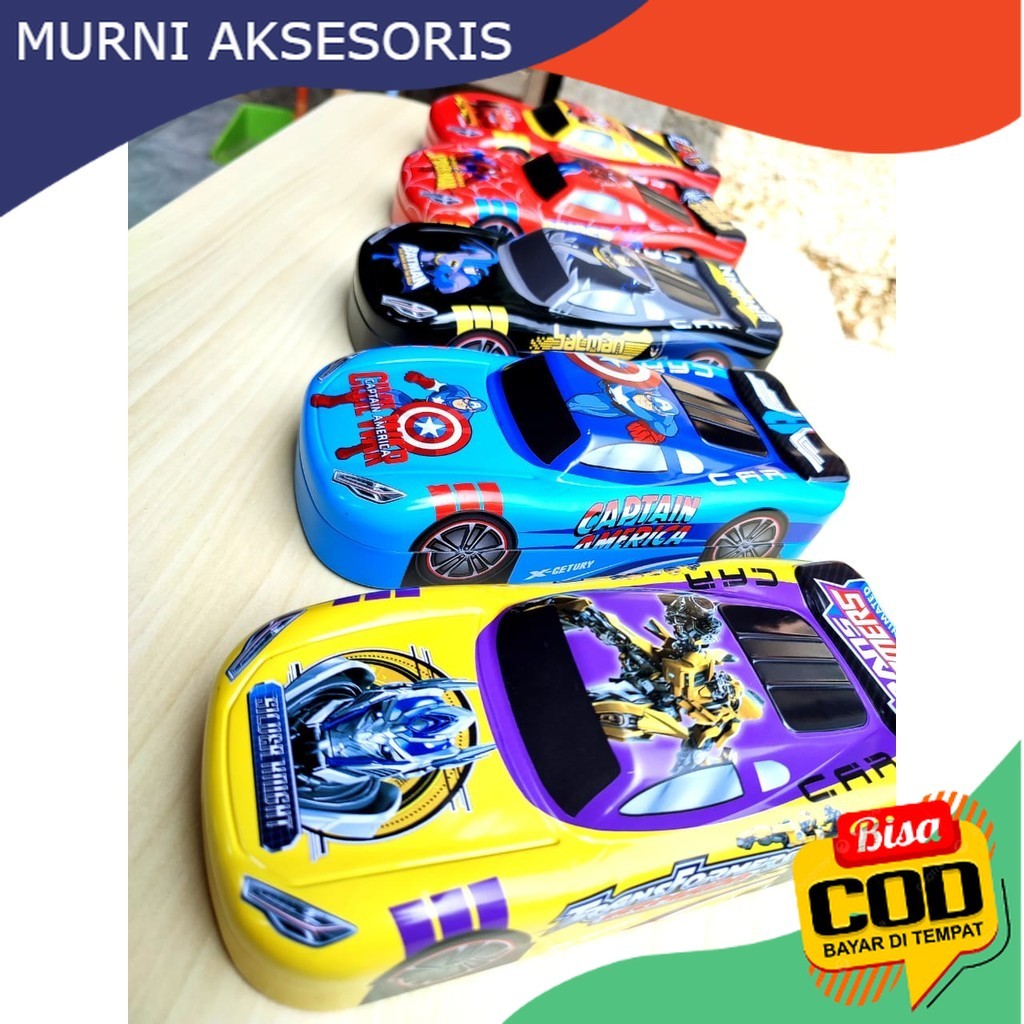

Murni Aksesoris. Kotak Pensil Kaleng Bentuk Mobil, Ukuran Besar Jumbo 2 Susun dengan Tabel Perkalian Dasar Lengkap.