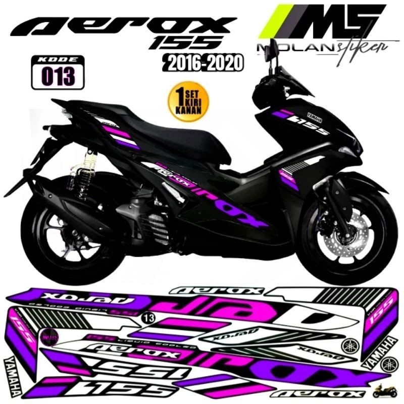 Decal Sticker Striping Variasi Aerox Old Aerox 155 Old 2016-2019 |Decal Semi Fullbody Aerox Old