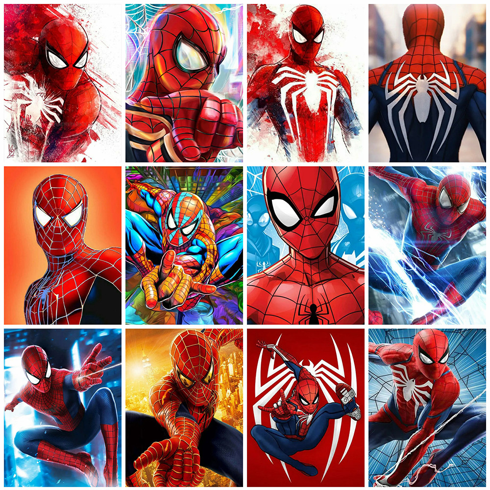 

Disney Spider Man Painting By Numbers Superhero Paint Kit For Adults Canvas Oil Painting Animation Unique Gift