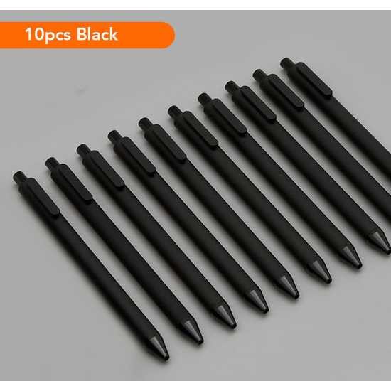 

COD 10 Pcs Pulpen Pena Bolpoin Sekolah Kantor Mewah Unik Warna Hitam Bahan Plastik ABS 1 Pack Kaco