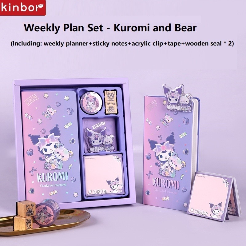 

Kinbor Sanrio Kuromi Weekly Plan Set Kawaii Pochacco Self Filled Notepads And Journals Monthly Todo List cuadernos For Kids Gift