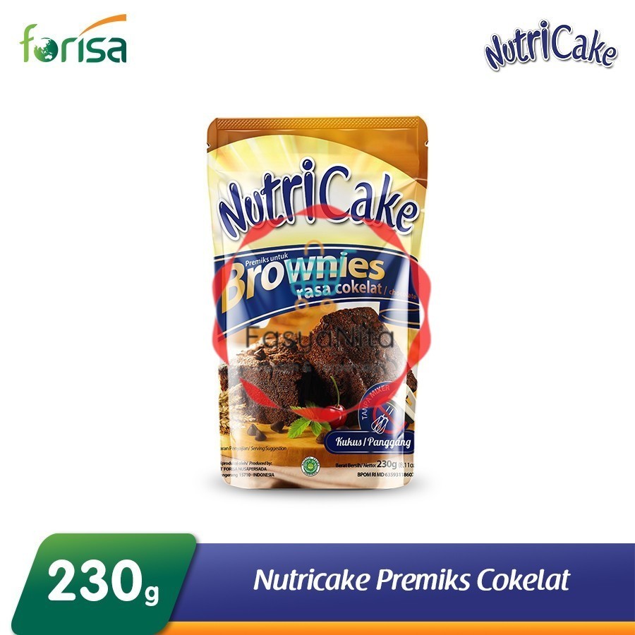 

️ FORISA Mom's Recipe Nutricake Brownies Tanpa Mixer Panggang / Kukus | 230GR - Fasyanita Denpasar