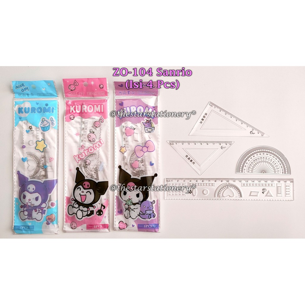 

(1 Set) GABUNGAN Penggaris Set Sanrio Murah / Penggaris Set GXIMP ZO-104 ZO-101